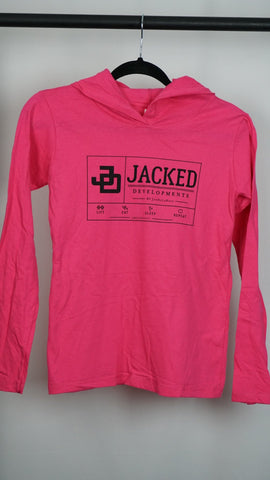 Jacked Long Sleeve Hoodie- Pink
