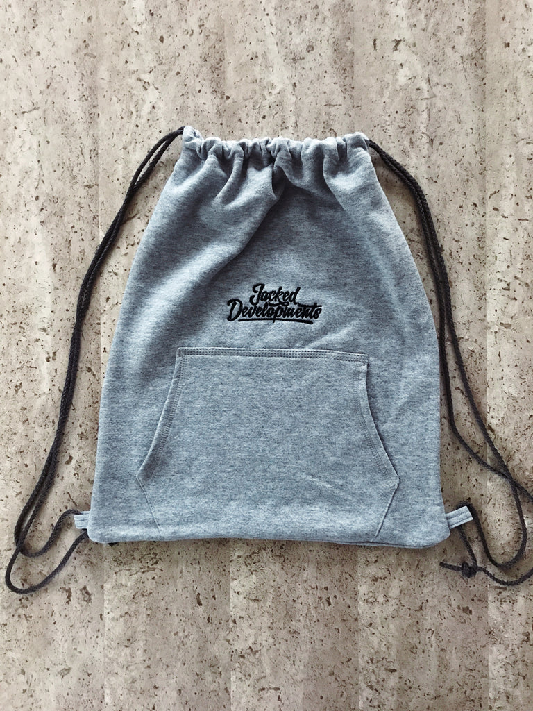 Grey JD Drawstring Bag