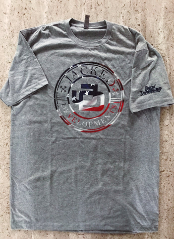 American Flag Jacked Developments Grey T shirt