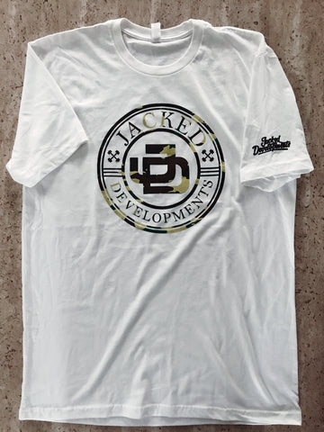 Camo Jacked Developments White T Shirt