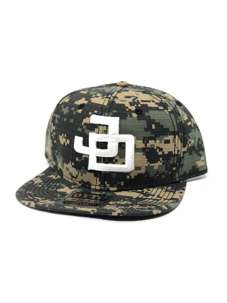 Camo/White JD Snap back