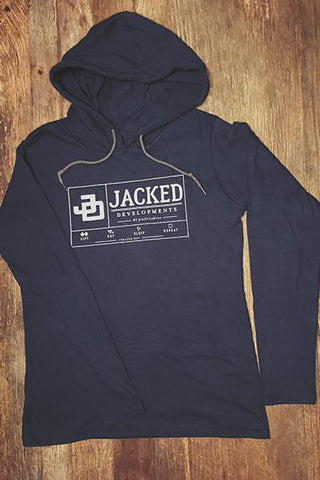 Jacked Long Sleeve Hoodie- Black