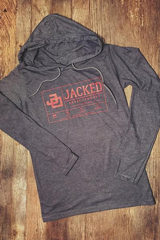Jacked Long Sleeve Hoodie- Grey
